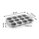 FORMA DE SILICONE PARA 12 MUFFINS, DELÍCIA, 40 X 27,5 X 3,6 CM