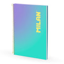 CADERNO A4, ESPIRAL, CAPA DURA, 90 FOLHAS QUADRICULADAS, FAIXA CO
