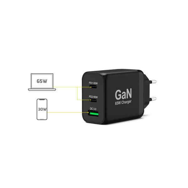 PORT CARREGADOR 65W GAN (NITRETO GALIO) INCLUI CABO USB-C