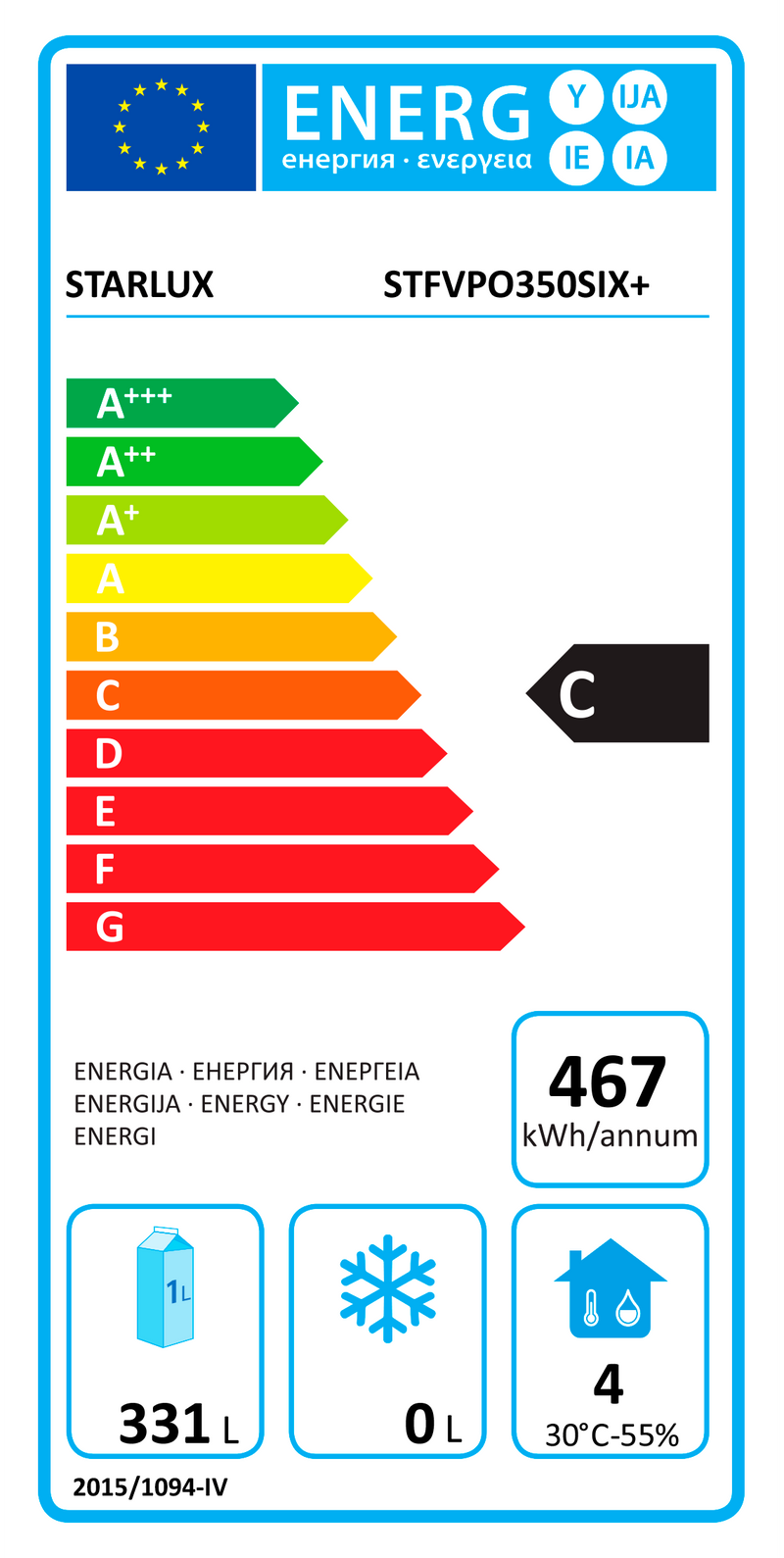 FRIGORIFICO STARLUX STFVPO 350 S IX+