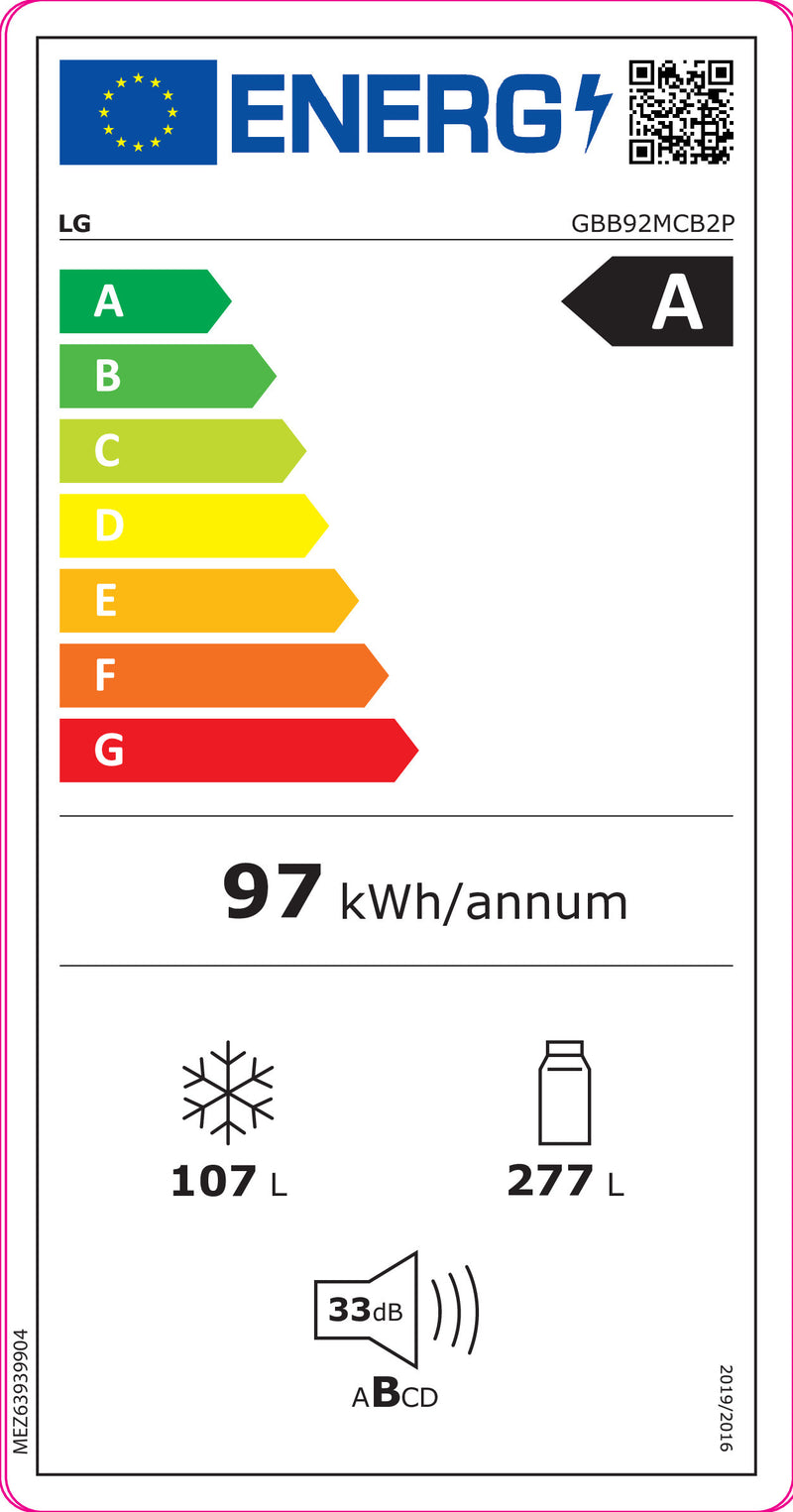 LG GBB92MCB2P.AMCQEUR frigorífico e congelador Independente 384 l