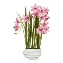 PLANTA ARTIFICIAL CYMBIDIUM ´´ORQUÍDEA BARCO´´ ROSA COM VASO