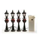 KIT DE 4 CANDEEIROS DE RUA DE PLÁSTICO LANTERNA LED Ø2,5X12CM 4 L