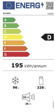 FRIGORÍFICO BOLERO COOLMARKET COMBI 322 DARK D