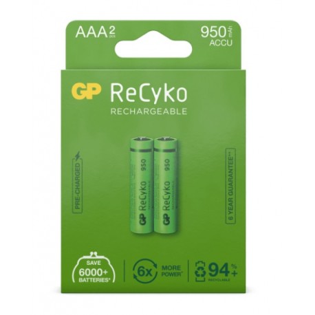 GP RECYKO PACK DE 2 PILAS RECARGABLES 950MAH AAA 1.2V - PRECARGAD