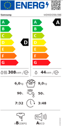 MÁQUINA DE LAVAR E SECAR ROUPA SAMSUNG WD90DG5B15BEEP 9/6KG