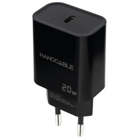 CARGADOR DE PARED NANOCABLE 10.10.2006 1XUSB TIPO-C 20W NEGRO