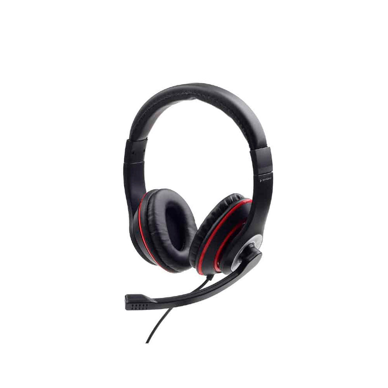 AUSCULTADORES GEMBIRD STEREO MHS-03 3.5MM PRETO VERMELHO