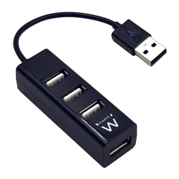 Ewent EW1123 hub de interface USB 2.0 480 Mbit/s Preto