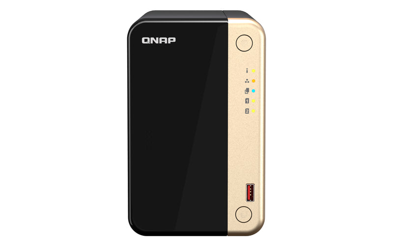 QNAP TS-264 NAS Tower Ethernet LAN Preto, Dourado N5095