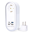 EXTENSÃO COM 1 TOMADA 2P+T SCHUKO, 4 USB (3 X A +1 X C), 16 A 250