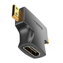ADAPTADOR HDMI 2 EM 1 VENTION AGFB0 HDMI FÊMEA A MICRO HDMI MACHO