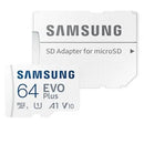 MICROSD SAMSUNG 64GB EVO PLUS UHS-I SDHC U1 V10 A1 CADAPTADOR