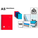 CADERNO A5, ESPIRAL, CAPA DURA, 120 FOLHAS, QUADRICULADO DE 5 MM,