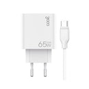 CARGADOR COOL DUAL USBC,USB 65W U.C.R. CABLE WHI.