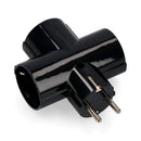 FICHA TRIPLA PRETA COM BAQUELITE T/TL 16A 250V (EMBALADA) EDM