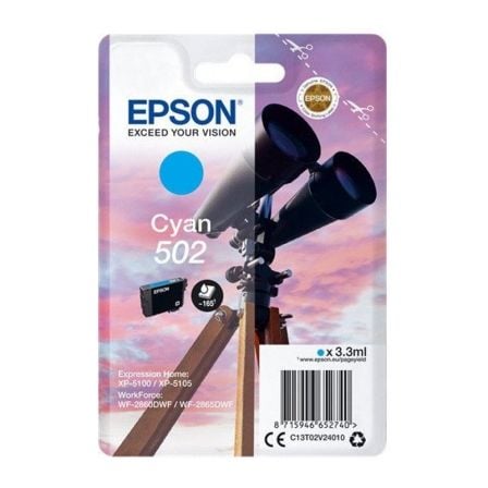 Epson 502 tinteiro 1 unidade(s) Original Rendimento padrão Ciano