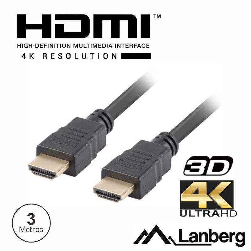 CABO HDMI DOURADO MACHO  MACHO 1.4 3M LANBERG