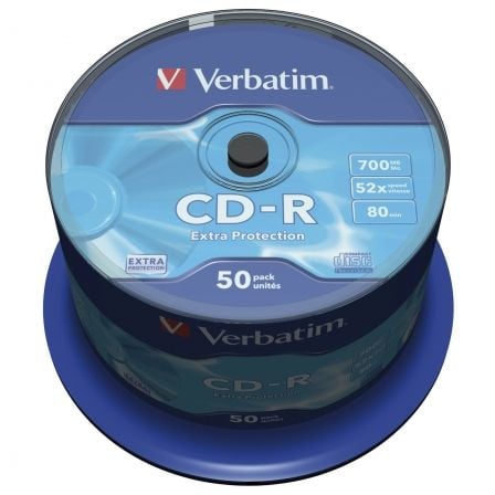 VERBATIM CD-R 52X 700MB 80MIN EXTRA PROT BOBINE (CAKE) PACK 50