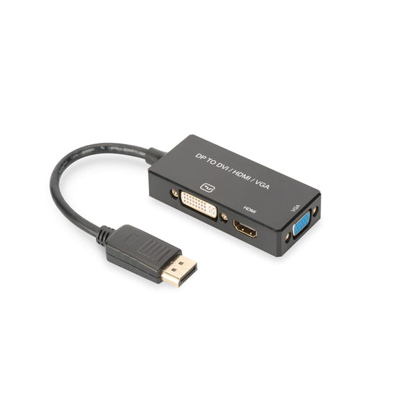 DIGITUS CABO ADAP DISPLAYPORT - HDMI+DVI+VGA M-FFF 02M 3IN1 MULTI