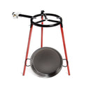 SET FRIGIDEIRAS POLIDAS Ø38CM COM TRIPÉ E QUEIMADOR DE GÁS 300MM.