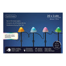 ESTACA LED EM FORMA DE COGUMELO MULTICOR COM 8 FUNÇÕES PARA EXTER