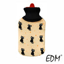 BOTIJA DE ÁGUA QUENTE. MODELO GATOS PRETOS 2 L EDM