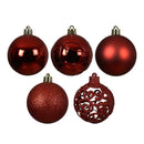 BOLAS DE DECORAÇÃO DE ÁRVORE DE NATAL, VERMELHAS, CAIXA COM 35 UN