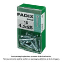 CAIXA S 15 UNID. PARAFUSO ROSCA CHAPA CP AUTOT. ZINCO 4,2X25MM FA