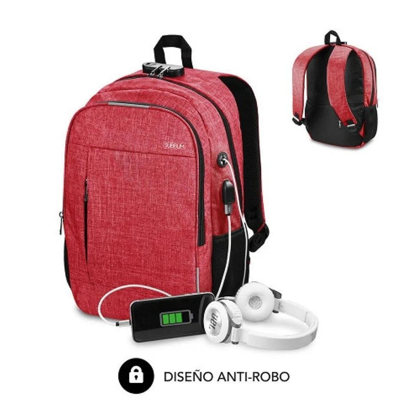 MOCHILA SUBBLIM URBAN LOCK PARA PORTÁTILES HASTA 16" PUERTO USB A