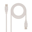 Nanocable 10.01.0302 cabo USB 1 m USB 2.0 USB A Bege