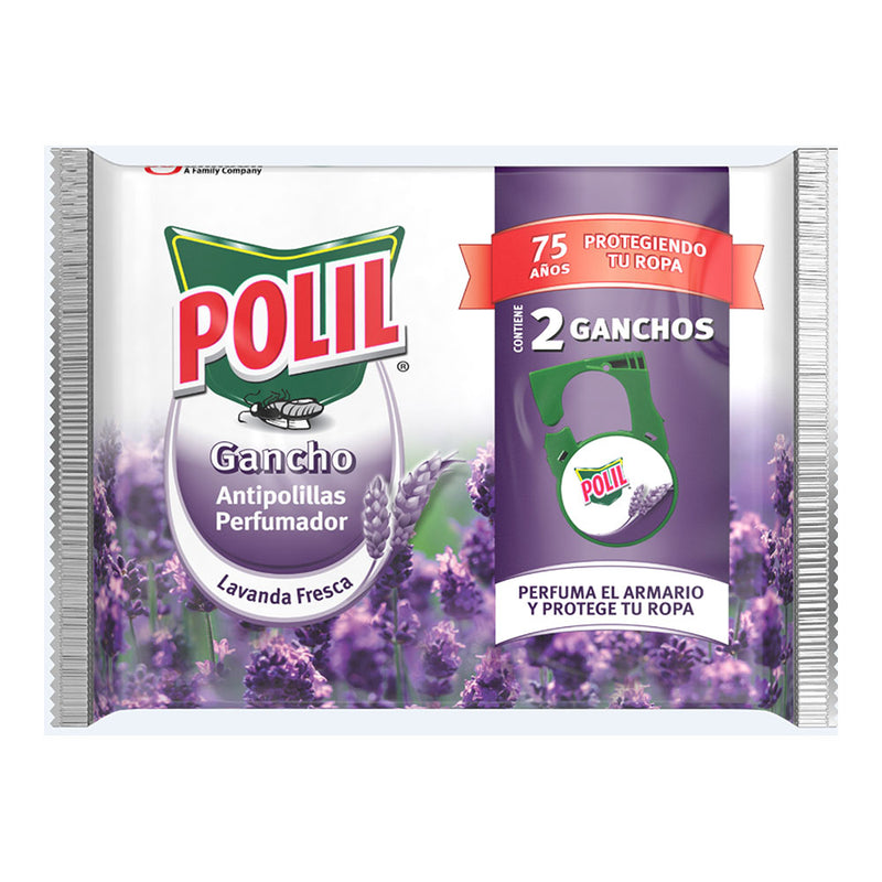 ANTI-TRAÇAS COM GANCHO LAVANDA 2 UNID. POLIL