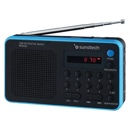 RADIO PORTÁTIL SUNSTECH RPDS32BL PRETO E AZUL