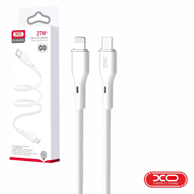 CABO USB-C MACHO  LIGHTNING MACHO PD 27W 1M BRANCO XO