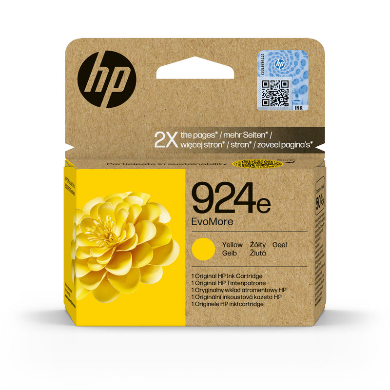 HP 924e EvoMore Yellow Original Ink Cartridge tinteiro 1 unidade(