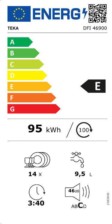 Teka DFI 46900 Completamente embutido 14 espaços E