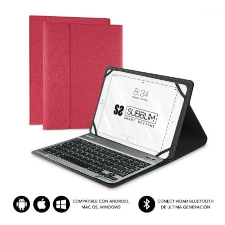 CAPA PARA TABLET SUBBLIM KEYTAB PRO BLUETOOTH VERMELHA