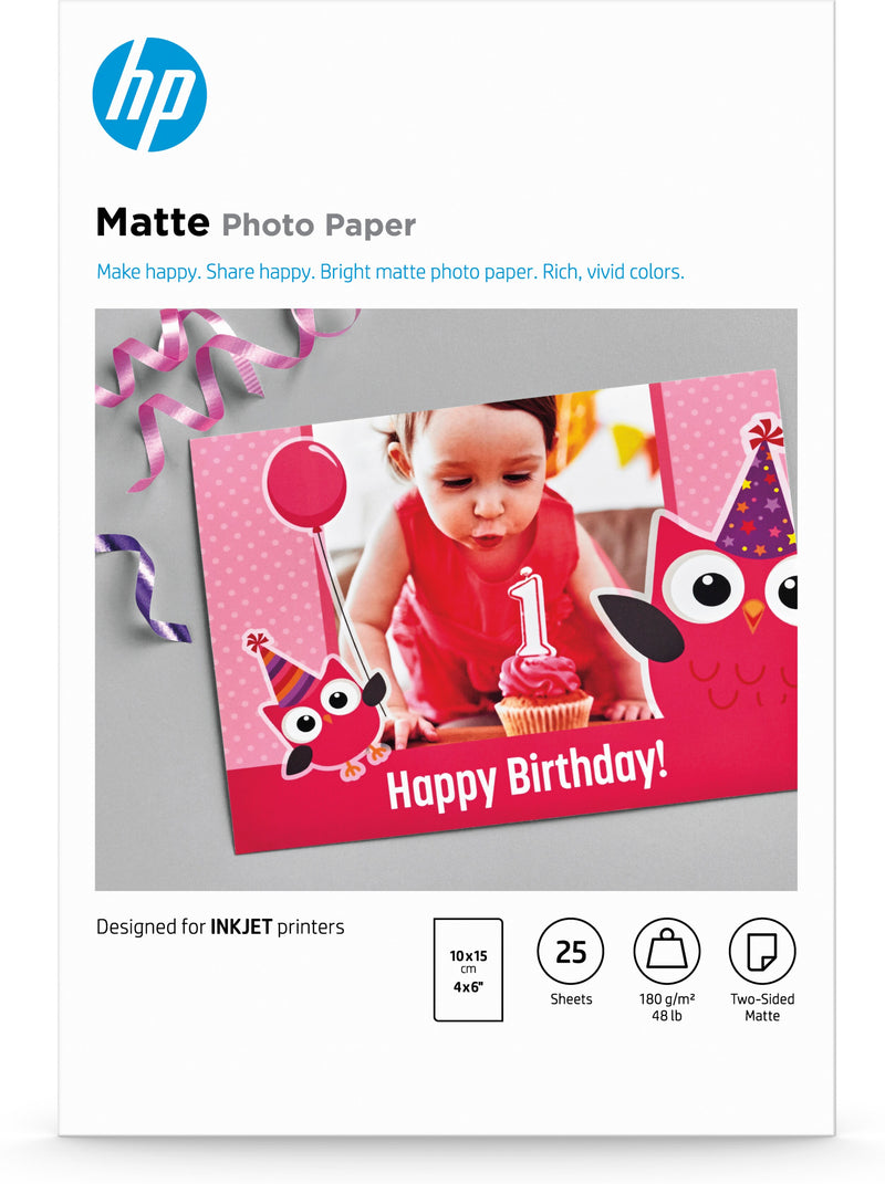 HP MATTE FSC PHOTO PAPER 4X6 25 SHEETS