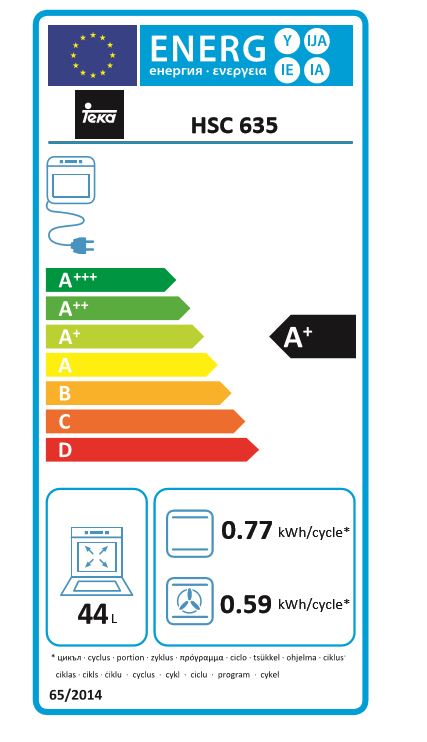 Teka HSC 635 44 l 2615 W A+ Preto, Aço inoxidável