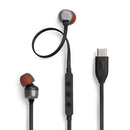 JBL EARPHONES TUNE T310 HIRES AUDIO & PURE BASS USB-C BLACK