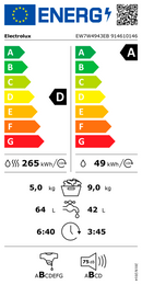 MAQUINA LAVAR SECAR ROUPA ELECTROLUX EW7W4943EB 9/5K 1400R BCA DS