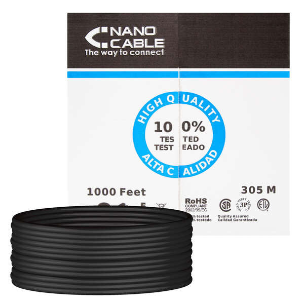 Nanocable 10.20.0304-EXT-BK cabo de rede Preto 305 m Cat5e U/UTP