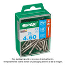 CAIXA 25 UNID. PARAFUSO MADEIRA SPAX CABEZA PLANA INOX A2 4,0X60M