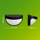 LUMINÁRIA DE PAREDE SOLAR PRETA SWYN 3,8 W - 400/10 IM - 2700 K