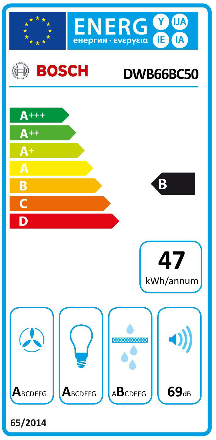 Bosch Serie 2 DWB66BC50 exaustor para cozinha Montado na parede A
