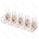 BLOCOS DE TERMINAIS PC5 (4MM) (5 PCS), TRANSPARENTE E LATÃO