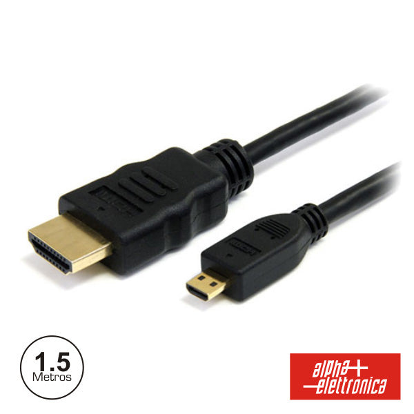 CABO HDMI DOURADO MACHO  MICRO HDMI MACHO PRETO 1.5M