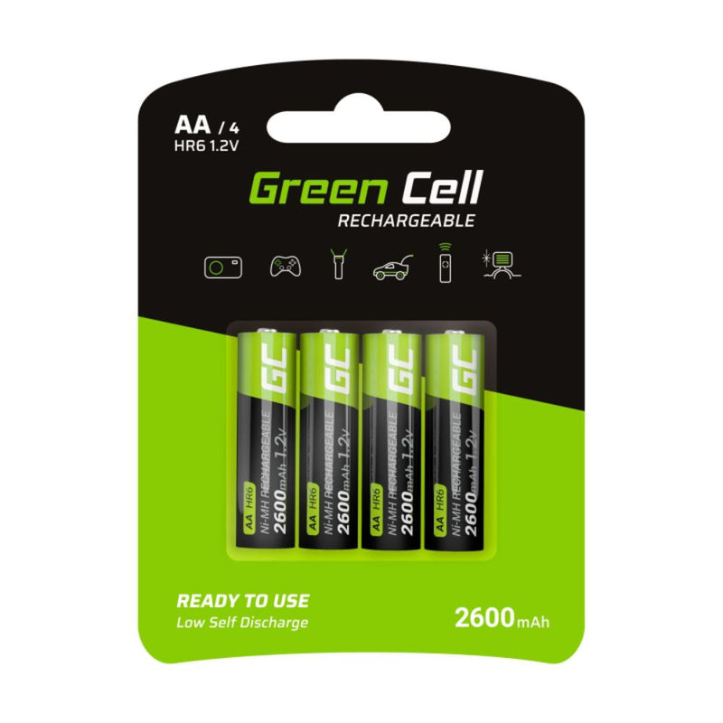 PILHAS RECARREGÁVEIS AA 1.2V 2600MAH - 4 UNIDADES