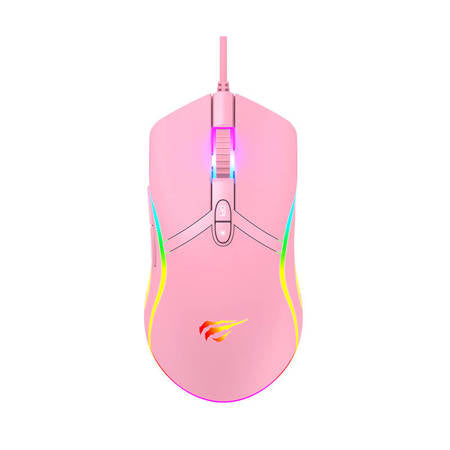 RATO PARA JOGOS HAVIT MS1026 RGB 1000-6400 DPI (COR-DE-ROSA)