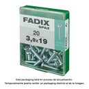 CAIXA M 20 UNID. PARAFUSO ROSCA CHAPA CR ZINCO 3,9X19MM FADIX